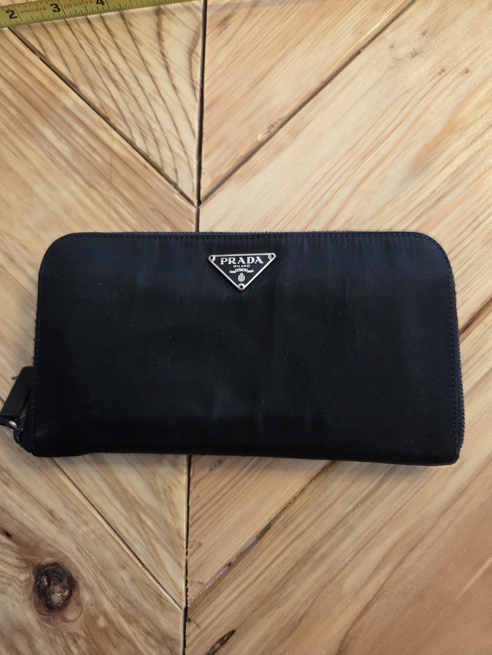 Prada Black Nylon Zip-Around Womens Wallet
